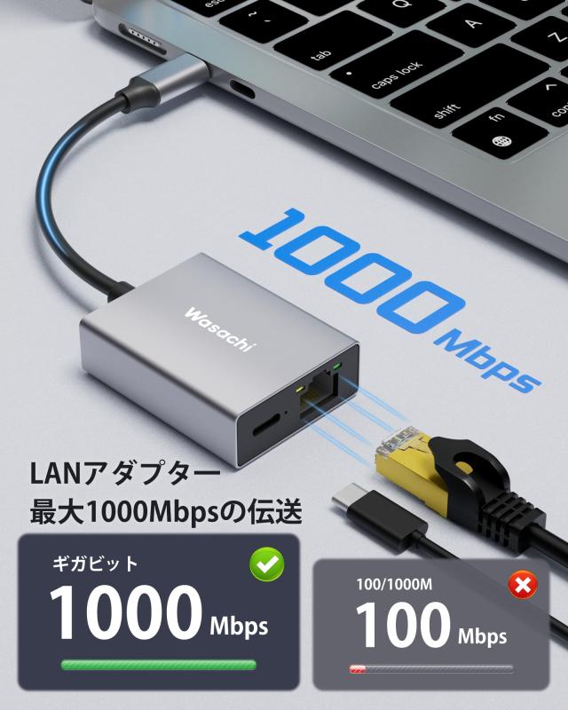 Wasachi USB-C LAN アダプター...の紹介画像3