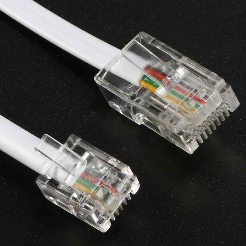 uxcell 1.7m 電話 RJ11 ～ RJ45 コネクタ アダプタ ケーブル コード モデム ASDL 用 高速インターネット プラグ 6P4C ～ 8P4C 転送 固定電話 FAX プラスチック ホワイト 1個