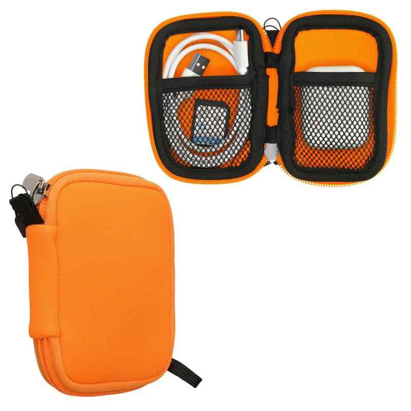 kwmobile in-ear Headphones対応 ケース - イヤホンケース ネオプレン ポーチ 6 x 9 cm 黒色