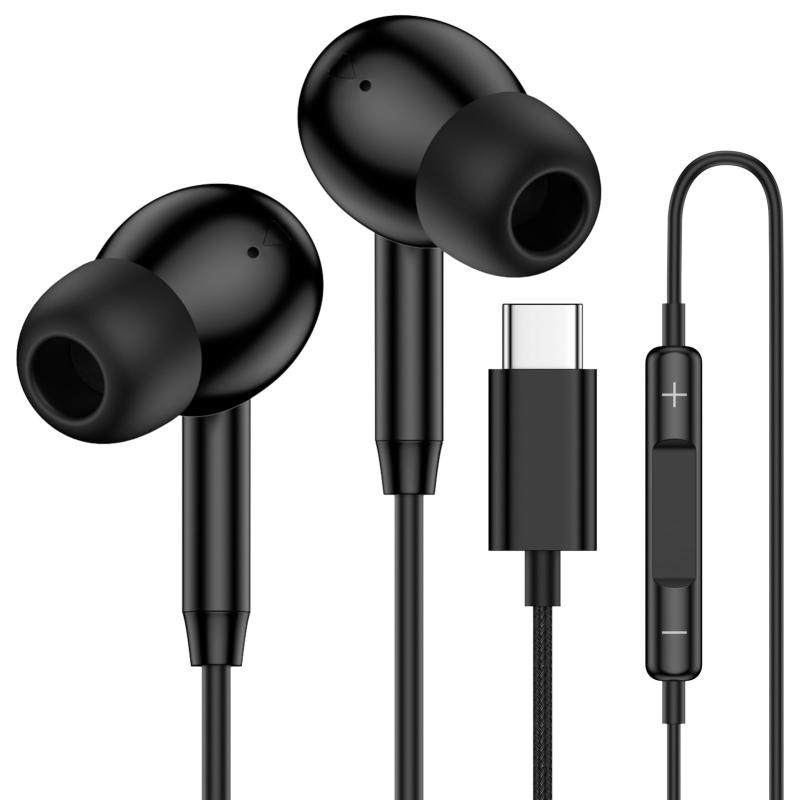 タイプc イヤホン 有線【業界初売り iphone17対応 】有線イヤホン HiFi クリア通話 イヤホンマイク 快適な装着感 apple type-c 人間工学 usb c 絡み防止 遅延なし タイプシー 重低音 リモコン付き カ