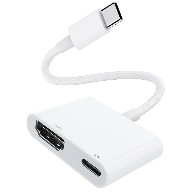USB Type-C HDMI変換アダプタ 2in1 Type-C HDMI 変換器 4K@30Hz 映像出力 Digital AVアダプタ ミラーリング TV大画面 PS3/PS4/swith適用 PD急速充電 iPhone 16 15 Pro Pro