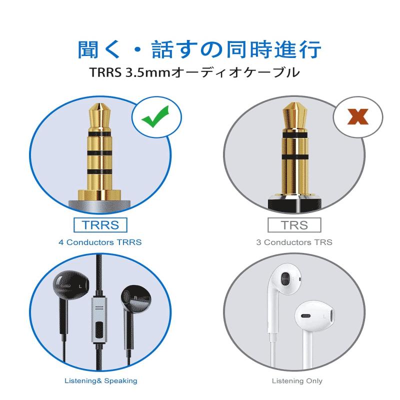 3.5mm オーディオケーブル 片側L型 4極...の紹介画像2