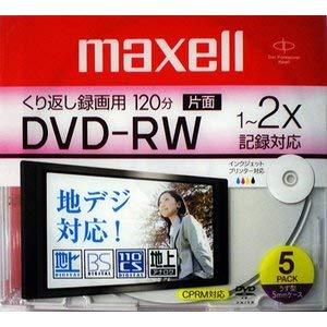 maxell Ͽ����1-2��®DVD-RW��ɸ��120ʬ��5��ѥå���1�示�ĥ���������ץ�󥿥֥�ۥ磻��DRW120PW.S1P5S A
