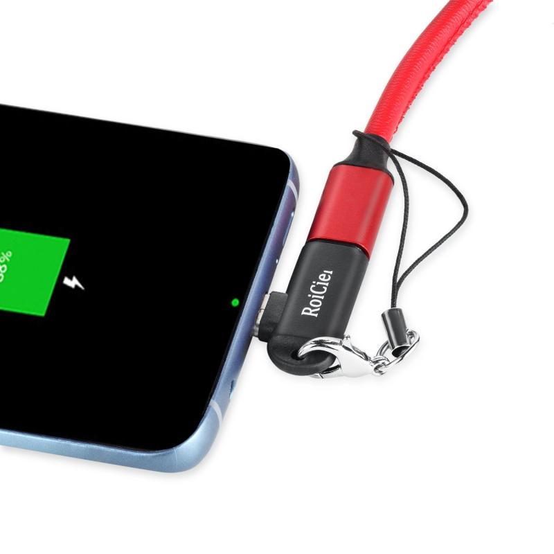 【2個セット】RoiCiel L字変換アダプター/変換コネクター(ストラップ 付)（PD仕様機種非対応）ケーブルを変換コネクター急速充電/データ転送