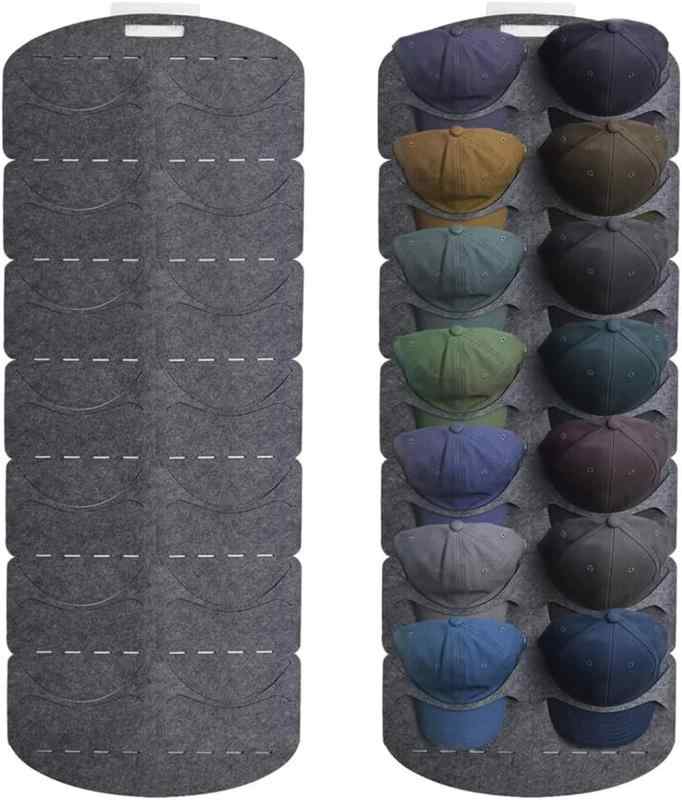 siawadeky 野球帽収納バッグ 壁掛けウォールポケット フェルト製 14個収納できる ドア掛け 吊り下げ収納 帽子収納ケース 防塵 壁掛け 収納ボックス 帽子ホルダー 野球帽ラック 収納ケース