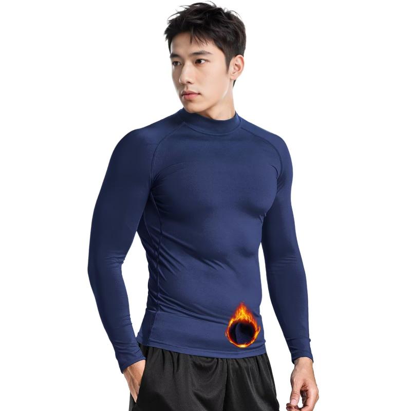 [Nesseo] あったかインナー 冬用インナー メンズ 裏起毛 スポーツインナー ハイネック アンダーウェア 長袖 ストレッチ アンダー シャツ コンプレッションウェア インナー 【 保温防寒 + 吸汗