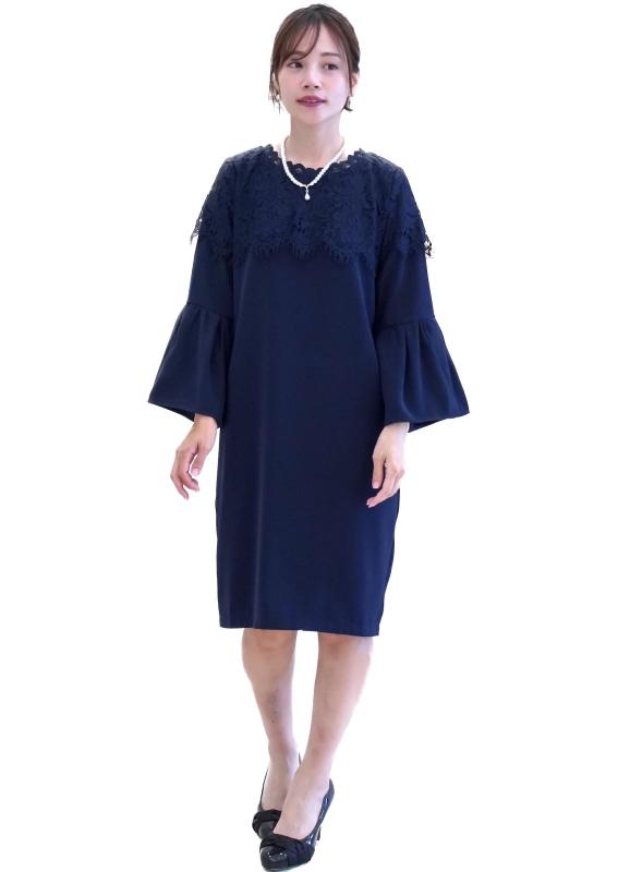 [EightSTAR Dress] パーティードレス 結婚式ドレス 袖あり ひざ丈 レディース フォーマルワンピース 長袖 ボリューム袖 お呼ばれ 二次会 ゲスト 20代 30代 40代