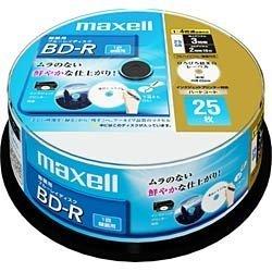 maxell 録画用 BD-R 25GB 4倍速対応 プリンタブル ホワイト ひろびろ超美白レーベル 25枚入 BR25VFWPB.25SP