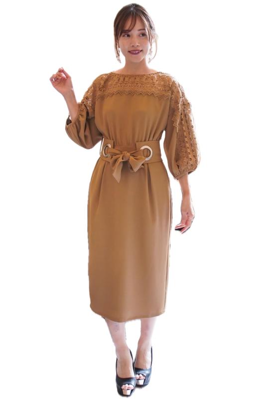 [EightSTAR Dress] パーティードレス 結婚式ドレス 二次会 袖あり ひざ丈 ミモレ レディース フォーマルワンピース 五分袖 お呼ばれ 大人 ゲスト 20代 30代 40代