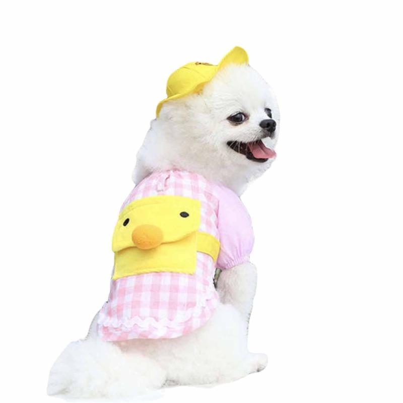 LIANFOR ペット服 犬服 猫服 チェック柄 ワンピース ドレス 春夏衣装 両足 犬用 ペット用 小中型犬 散歩着 室内 記念撮影 おしゃれ お出かけ 幼稚園犬服猫 春夏秋帽子ペット用品（S-XXL)