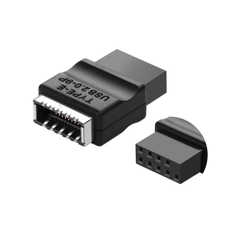 SinLoon USB 2.0 9ピン-Type-E マザーボードヘッダー延長アダプター USB 2.0 9ピンメス -Type E メス フロントコネクターコンバーター USBフロントパネルアダプター