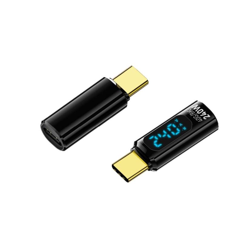YFFSFDC USB4.0 Type C 変換アダプタ LEDワットスクリーン表示