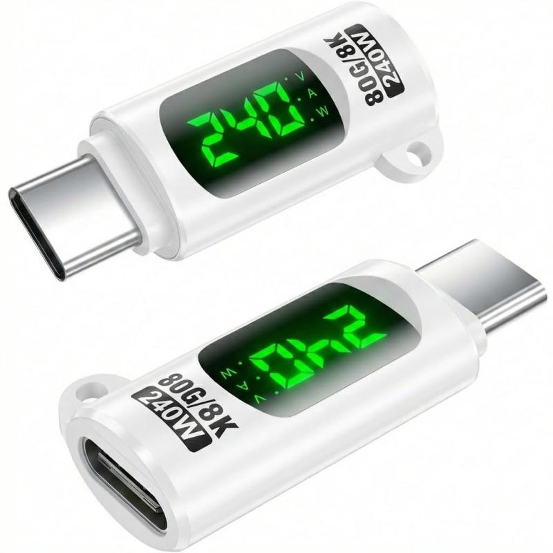 YFFSFDC USB4.0 Type C 変換アダプタ LEDワットスクリーン表示