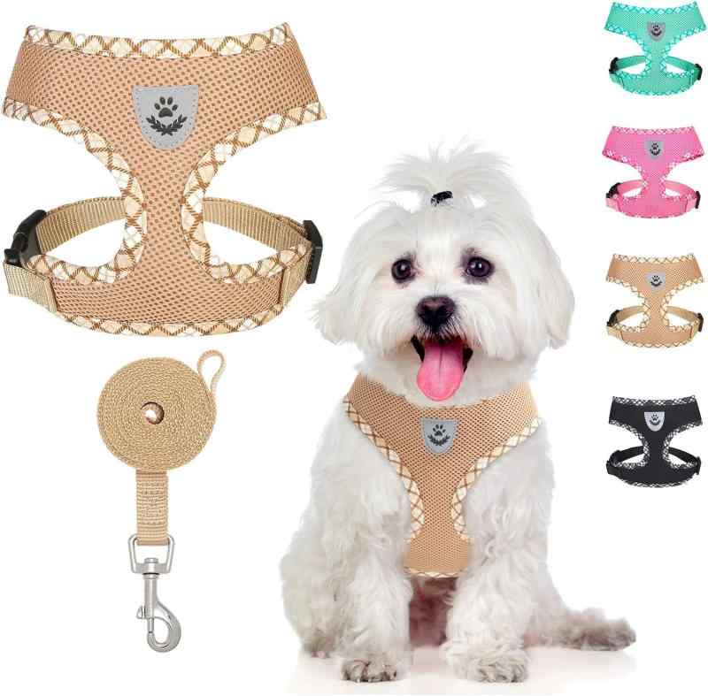 BINGPET犬用ハーネスドッグハーネス 引っ張り防止 簡単着脱 咳き込み軽減 サイズ調整可 丈夫なステンレスリング 小型中大型犬用 歩行補助用 しつけ用 散歩用 ソフトで快適なトレーニングハ