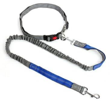 Longfan 犬 リード 伸縮 光る ハンズフリー 腰ベルト 肩 ショルダー 2頭引き 多頭飼い ランニング 犬用