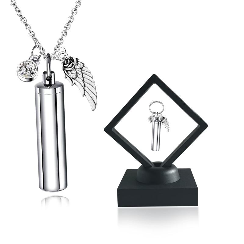 ペットメモリアルペンダント 犬 猫 遺骨 ロケットペンダント ネックレス 記念ジュエリー キーホルダー 防水 ステンレス製 取り外し可能