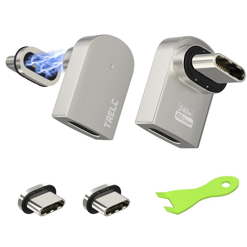 Lefon USB C マグネット 変換アダプター 240W PD急速充電 8K/60Hz映像出力 40Gbps USB4高速データ転送 TYPE-C 変換アダプター