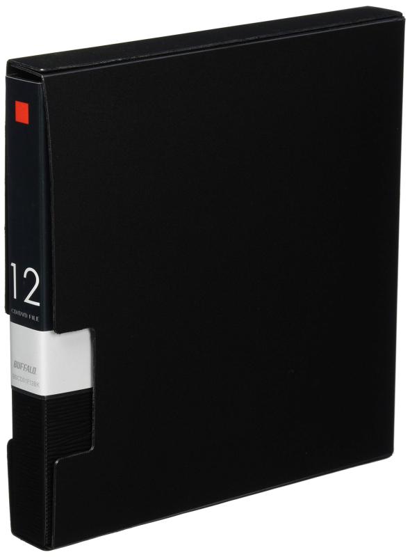 バッファロー BUFFALO CD&DVDファイルケース ブックタイプ 12枚収納 ブラック BSCD01F12BK