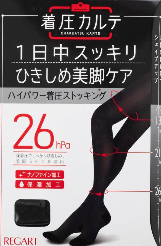 3L4L 着圧ストッキング 黒 ベージュ つま先補強 かかと付 ガードル機能 ハイウエスト 日本製 大きいサイズ パンティストッキング 美脚