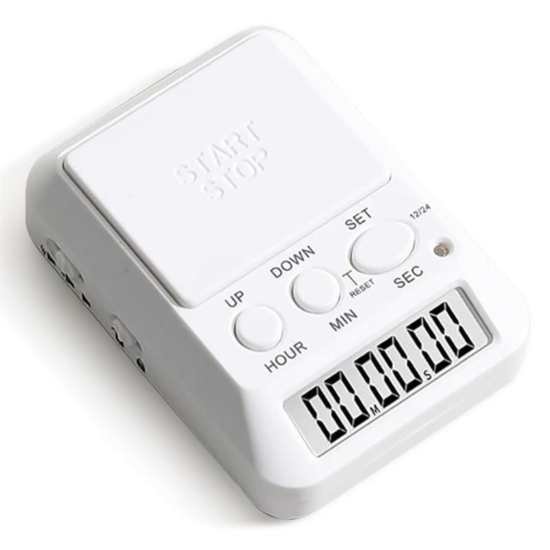 勉強タイマー 学習用 デジタルタイマー 消音 ストップウォッチ機能付き 大画面LED表示 キッチンタイマーにも対応 子供から大人まで 受験 資格 料理に便利