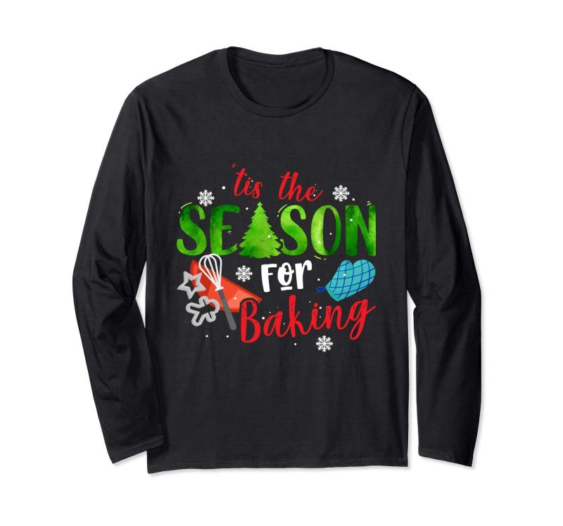 ベーキングのこの季節-クリスマス休暇 長袖Tシャツ