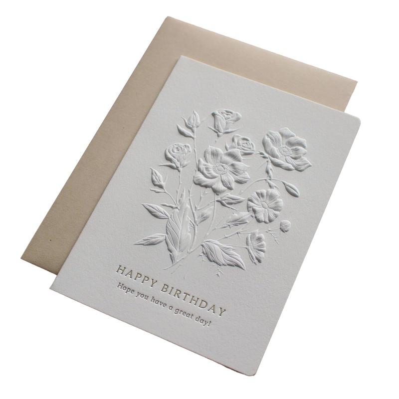 Other - BAY LETTERPRESS バースデーカード メッセージカード 誕生日 二つ折り 封筒 中紙付 HAPPY BIRTHDAY 104×146mm