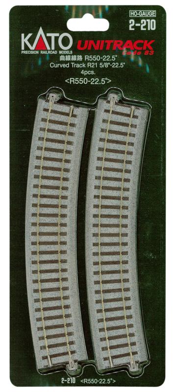 KATO HOゲージ 曲線線路 R550-22.5° 4本入 2-210 鉄道模型用品