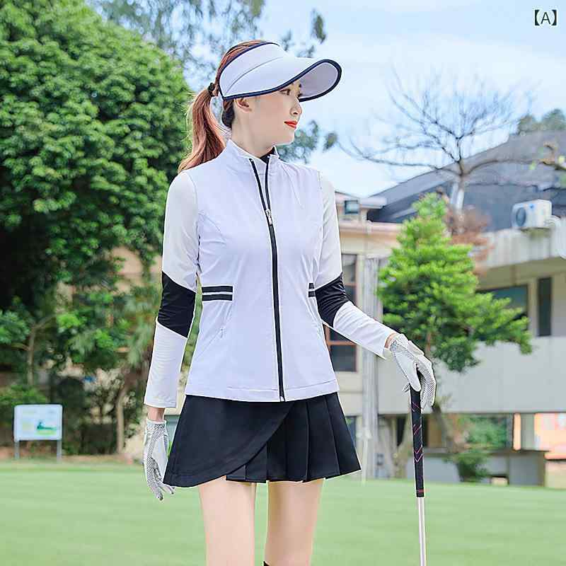 ・カテゴリ: 高爾夫外套・適用年齢: 成年・適用性別: 女・柄: 純色・主な素材: 化纖類混紡・素材: 92%錦綸 8%アンモニア紗・裏地素材: 化纖類混紡・裏地: 86%ポリエステル 14%アンモニア紗・カラー展開: 白色、藏青色、浅緑色・サイズ展開: S、M、L、XL・適用シーン: ランニング、フィットネス、テニス、その他球類スポーツ