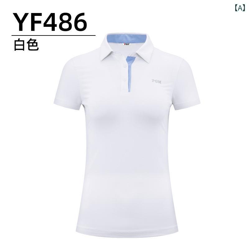 其它 - レディース 高爾夫 ポロシャツ 女性用 夏 春 速乾 短袖 Tシャツ ゴルフウェア 運動服 綿混紡 ポリエステル スパンデックス 白色 ライトブルー パープル ネイビー 純色 トレンド ゴルフ スポーツ アクティブ 軽量 伸縮性 通気性 カジュアル