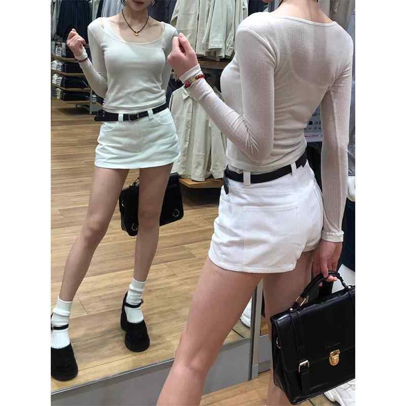 ・カテゴリ: 半身スカート・スタイル: 通勤風・主な素材: ポリエステル50%以上・スカート型: Aライン・スカート丈: ショート・流行要素: ウォッシュ加工・カラー展開: ホワイト・サイズ展開: S,M,L,XL,2XL,3XL,4XL