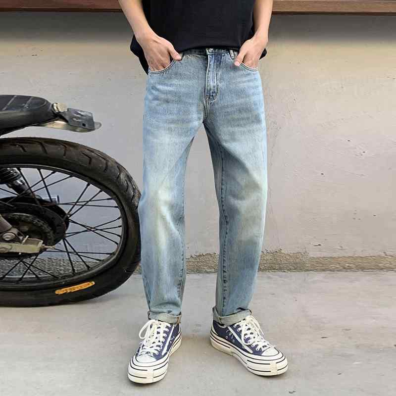 メンズ デニムパンツ ジーンズ コットン 98.5% 綿素材 ワイドシルエット ハーレム ...