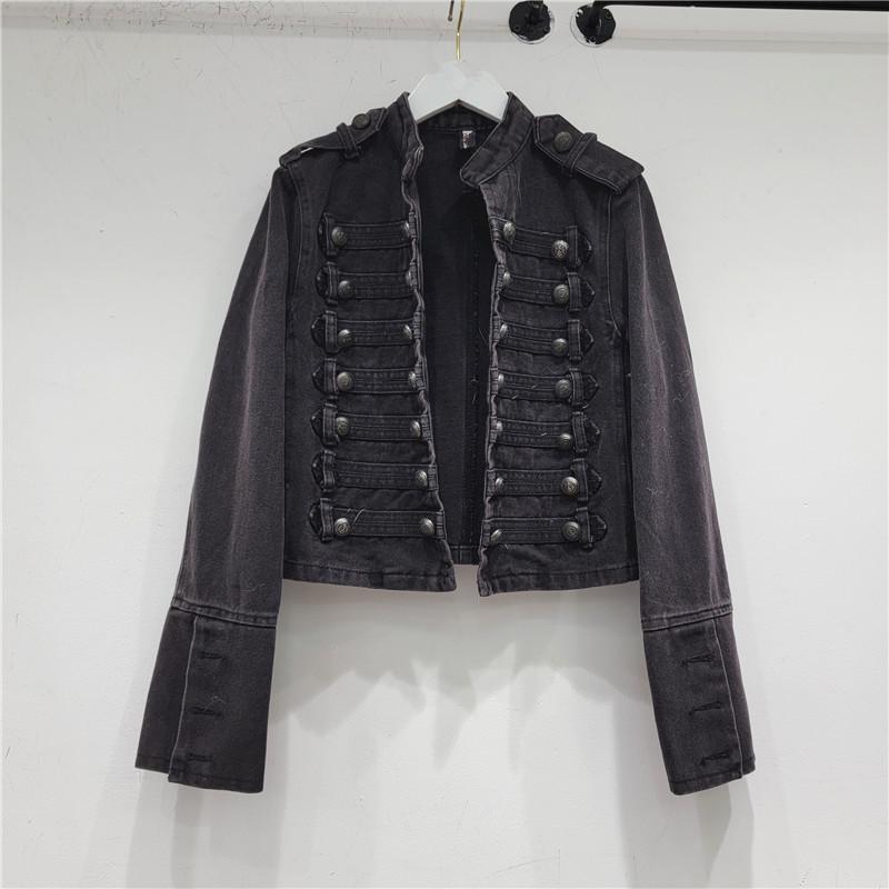 Other - 牛仔ジャケット レディース 秋冬 復古宮廷風 韓版 宽松 BF風 短丈 トップス 長袖 立領 牛仔布 ストリートスタイル 気質優雅 黒 深藍 ライトブルー