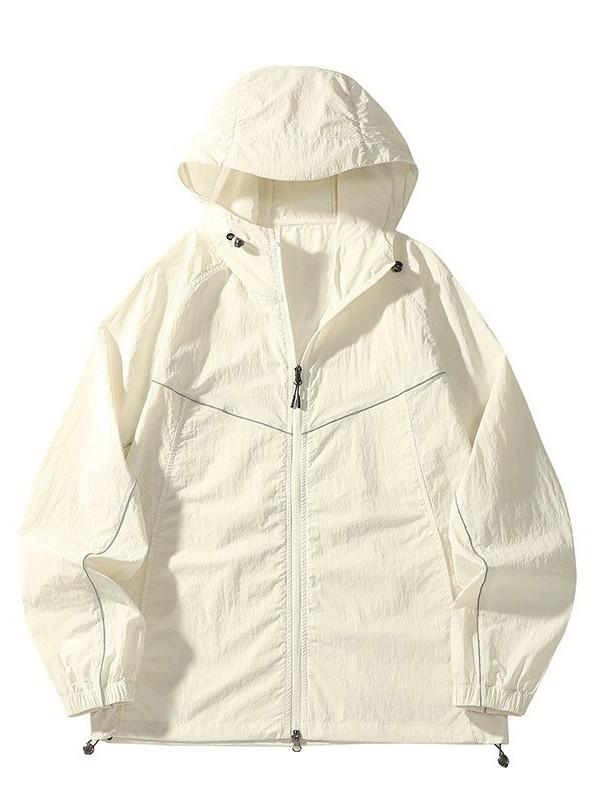 Other Jackets Jumpers - アウトドア 風衣 メンズ レディース 薄手 防紫外線 接触冷感 夜光 超軽量 速乾 透気 防水 耐磨 防風 吸湿排汗 錦纶 連帽 純色 UPF50+ 夏 登山 徒歩 露営 釣魚 旅行 郊遊 騎行 灰 紫 青 米白 柠檬黄 玫紅 緑