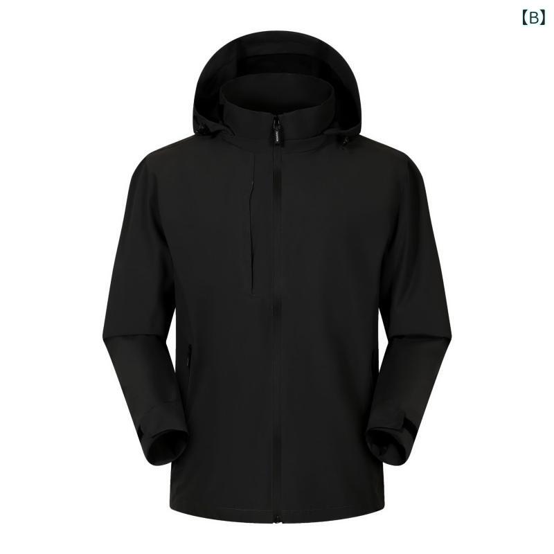 レディース メンズ 登山服 防風 春夏 秋冬 コート フード付き ジャケット 薄手 速乾 防水 ポリエステル 綿 軽量 伸縮 トレッキング ハイキング キャンプ アウトドア ランニング サイクリング 黒 緑 グレー remake-buddy-10303314 リメイクバディー サンプル画像3