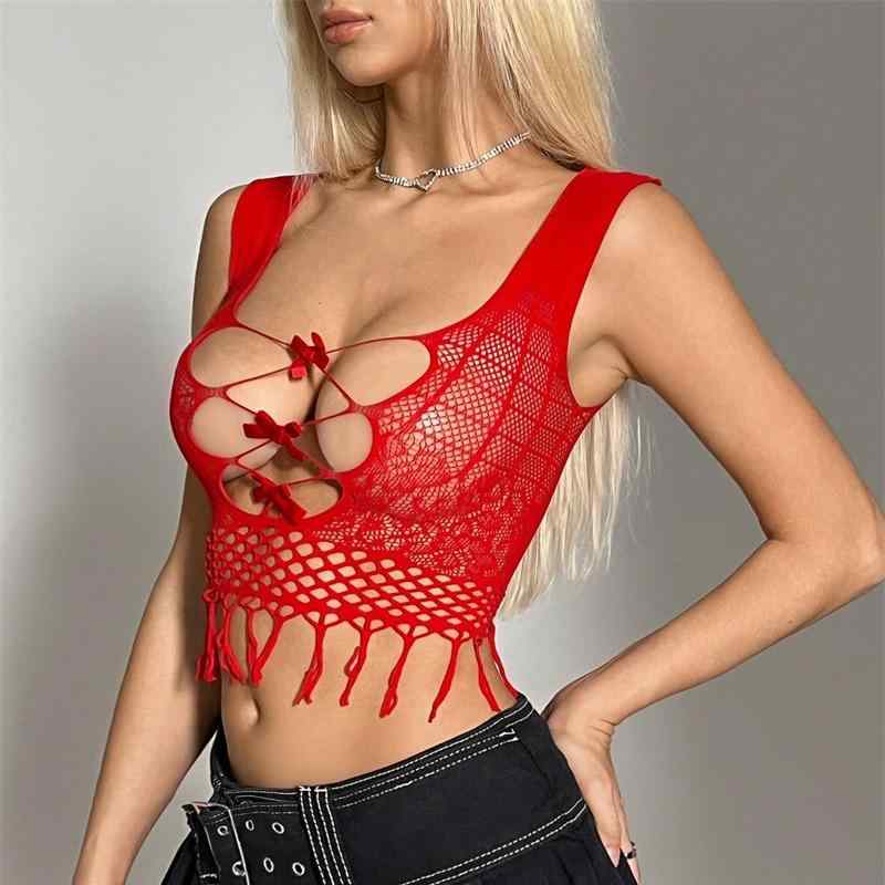Other - レディース トップス 透け感 レース ニット キャミソール 女性用 インナー ニット レース 切り替え 赤 秋冬 ニット素材 伸縮性 薄手 透視 セクシー デザイン ダンス 衣装 コスプレ 衣装 ニット 生地 女性 向け 外出 用 トップス レース 装飾
