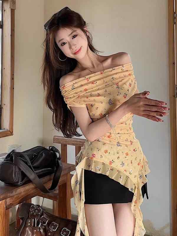 レディース トップス 春夏 短袖 背心 韓国風 フラワー柄 ピンク系 切り替え デザイン 修身 スリム フィット 私服 スタイル 紳士的 風 ポロシャツ風 セットアップ風 ベーシック アイテム 軽量 涼しい 素材 ポリエステル 繊維 日常使い 着こなし