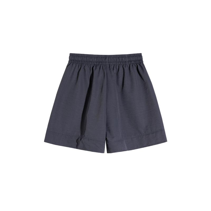 乐天商城 - レディース 短パン 高腰 ワイドレッグ 夏 薄手 スカートパンツ 開き ポケット付き ポリエステル スパンデックス 微弾力 黒 白 カーキ グレー ベーシックカラー 軽量 通気性 日常使い スポーツ ストリート 復古風 中国風 トップス ボトムス コーデ