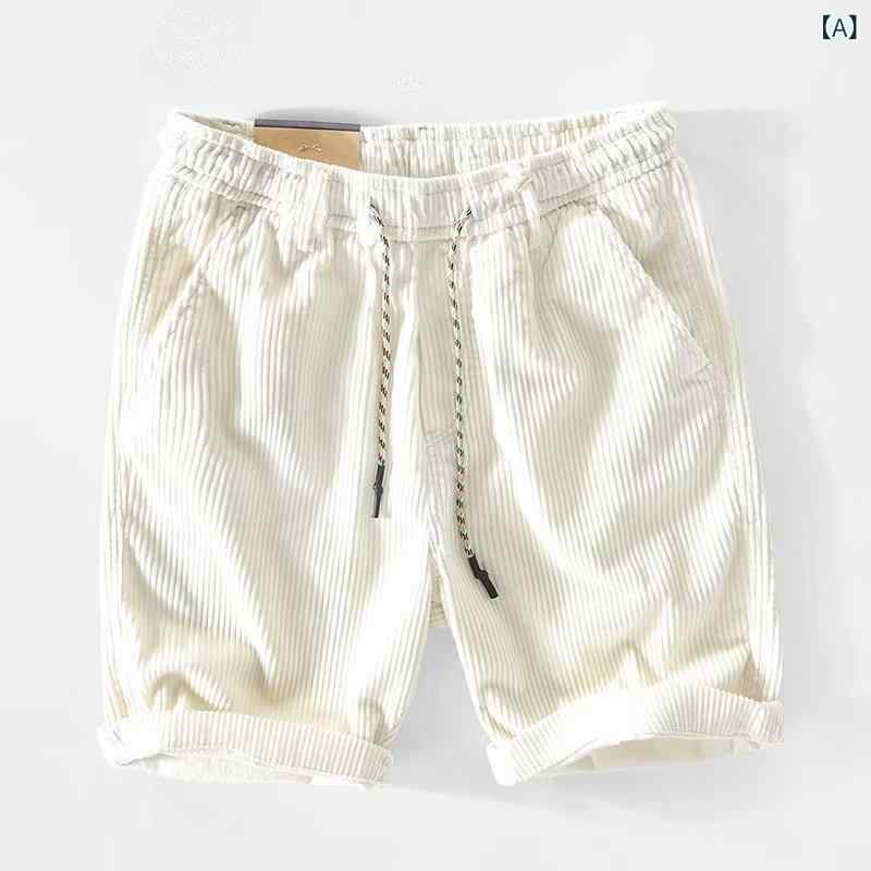 メンズ ショートパンツ 工装 夏 薄手 竹繊維 直筒 高弾力 白色 緑 卡其 トレンド レトロ 休闲 5分丈 涼しい 軽量 通気性 カジュアル 普段使い アウトドア 男性用 半ズボン 膝上 スポーティ