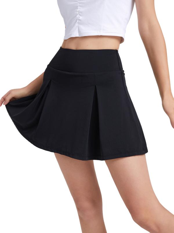 Rakuten - レディース スカートパンツ 夏用 防走光 速乾 ヨガ フィットネス ランニング テニス 百褶 高腰 ポケット 吸湿排汗 ナイロン スパンデックス 白色 黒 グレー 春夏 秋 運動 フィットネス サイクリング テニス ダンス バスケ バレー ピンク系 アイ