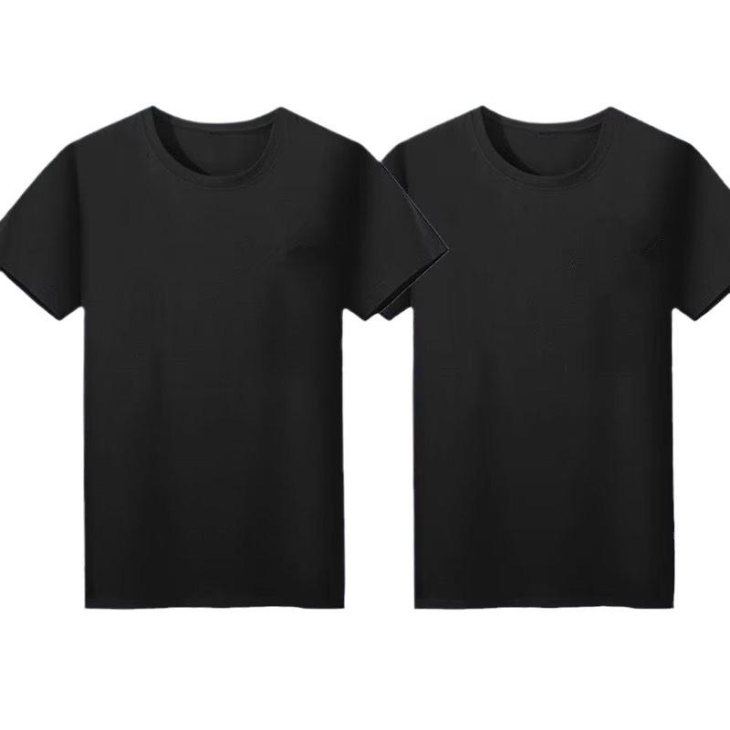 Rakuten - メンズ Tシャツ 半袖 黒 白 純色 丸首 ゆったり トップス 軽量 ポリエステル 混紡 免烫 夏 休闲 普段使い 通勤 青春 スタイル 化纤 短袖 上衣 体操服 体恤