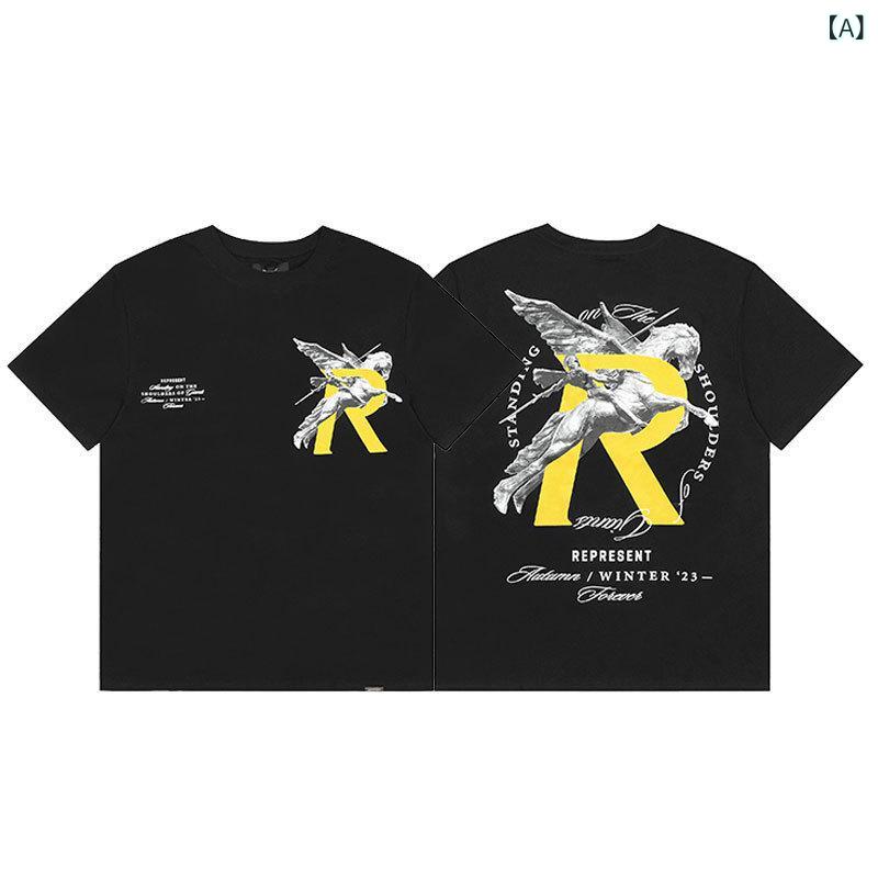 乐天商城 - メンズ Tシャツ 短袖 丸首 綿 プリント ロゴ ドーベルマン柄 ストリート ストリートファッション ルーズフィット 夏 黒 白 緑 赤 230-280g 軽量 息抜き 通勤 外出 青少年 カジュアル トップス インナー 半袖 無帽 普通厚