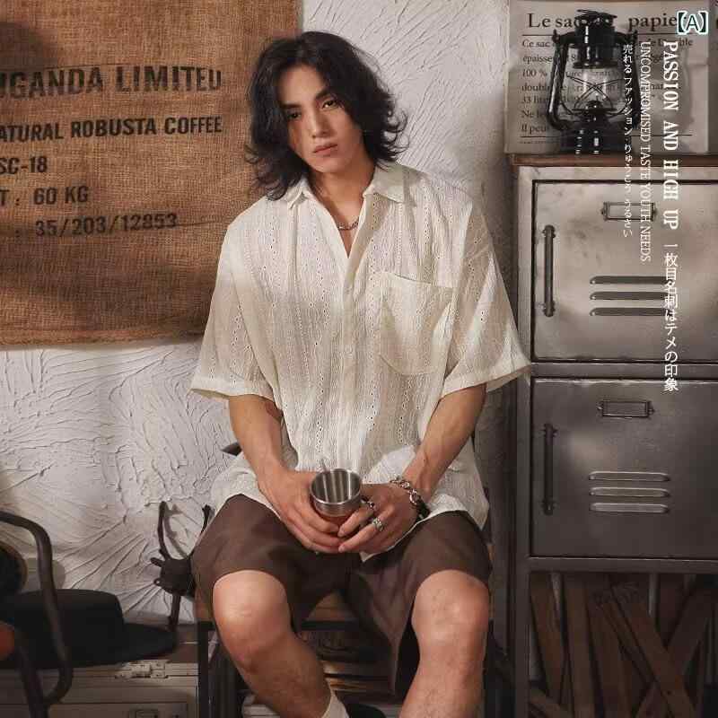 ・スタイル: 日系清新・カテゴリ: シャツ・主な素材: ポリエステル51-70%・素材機能: 免烫・袖丈: 五分袖・柄: 無地・厚み: 普通・詳細: 提花・対象: 青少年・対象性別: 男性・対象年齢: 成人・カラー展開: ホワイト、ブラウン・サイズ展開: M、L、XL、2XL、3XL