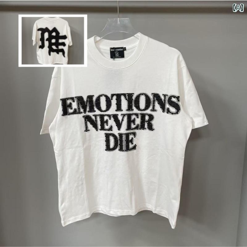 Tシャツ メンズ 短袖 印花 綿混紡 薄手 ゆったりシル
