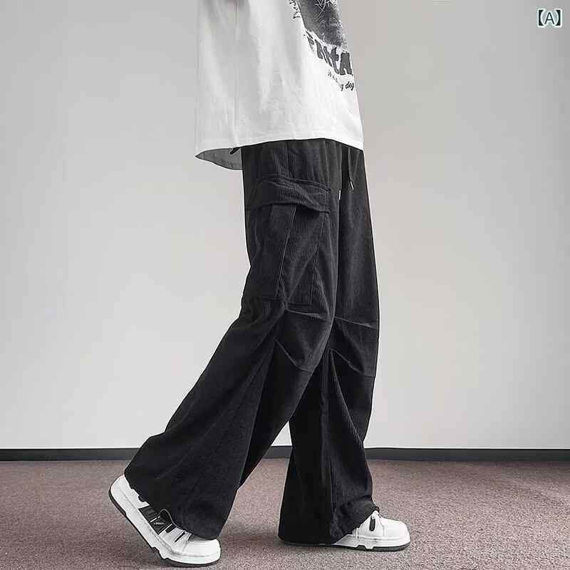 Rakuten - メンズ 工装パンツ 夏季薄手 アイスシルク 速乾 直筒 ワイドレッグ ロングパンツ 黒 灰 防水 ポリエステル ライクラ ストレッチ ゆったり シルエット ミリタリー スタイル ラフ カジュアル 普段使い アウトドア 通勤 成人 大きいサイズ オールシー