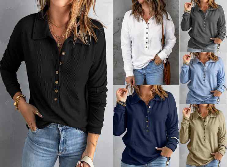 ・カテゴリ: Tシャツ・スタイル: 休闲・主な素材: ポリエステル95%以上、ポリウレタン30%以下・柄: 単色・袖丈: 長袖・袖型: 標準・版型: ゆったり・衣長: 普通(50-65cm)・ネックライン: 襟付き・流行要素: ボタン・カラー展開: グレー、ホワイト、ブラック、ネイビー、スカイブルー、カーキ・サイズ展開: S、M、L、XL、2XL、3XL、4XL、5XL