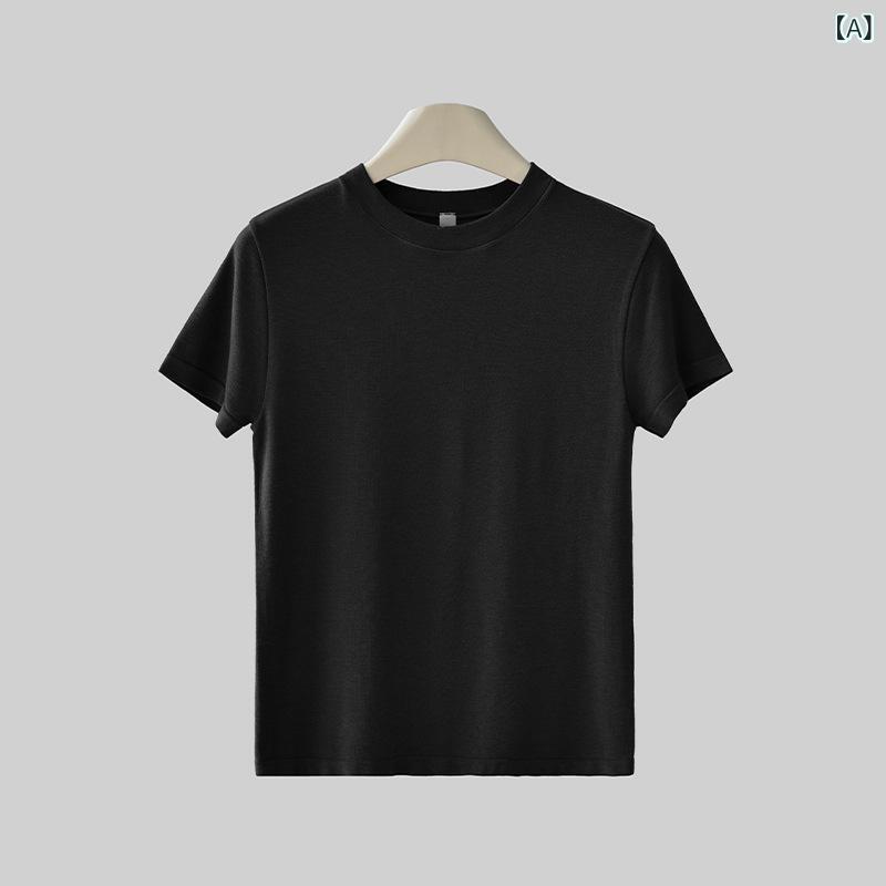 樂天商城 - Tシャツ レディース 短袖 丸首 肩落ち アイスシルク 夏 薄手 透気 速乾 スリム 基礎 休闲 上衣 黒 白 グレー ピンク 街頭 潮人 欧米風 快適 ワイド ルーズ ビッグシルエット コットン 混紡 純色 シンプル デイリー ウェア