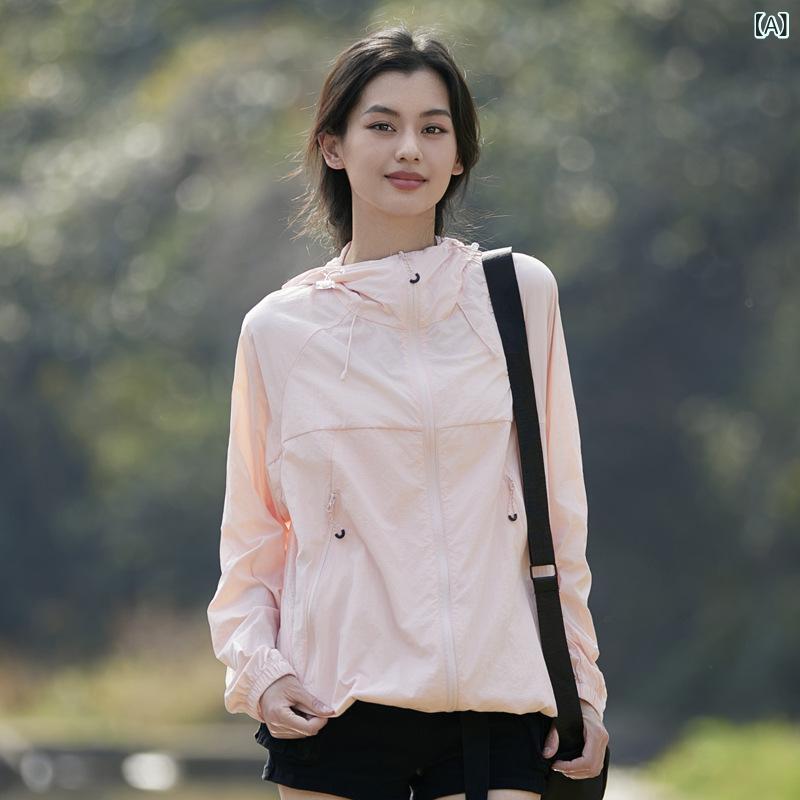 防晒服 メンズ レディース 連帽 夏 軽薄 接触冷感 透気 速乾 防紫外線 超軽 吸湿排汗 ナイロン ユニセックス 男女兼用 アウトドア 徒歩 露営 釣魚 登山 旅行 郊遊 騎行 純色 中長丈 UPF50+ ベ栗粉 象牙白 豆緑 浅軍緑 軽量 機能性 ユ