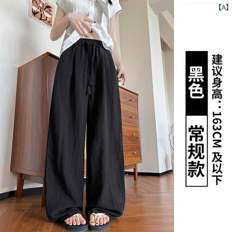 Capri Pants - レディース ワイドパンツ 夏用 薄手 高腰 ゆったり クロップド レイヤード レイセル 麻混 リラックス デイリー 黒 ダークブラウン ネイビー ピンク ブルー