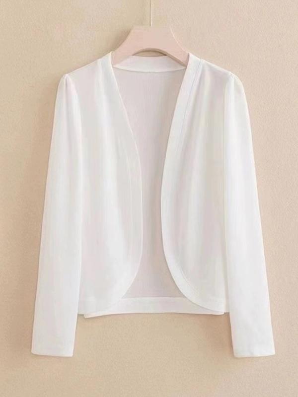 Short Sleeves - カーディガン レディース 春夏 接触冷感 薄手 長袖 ショール チャイナドレス コーデ 防晒 薄型 ポリエステル 紡績 柔らかい ゆったり トップス 通勤 気質 ユニセックス 黒 白 赤