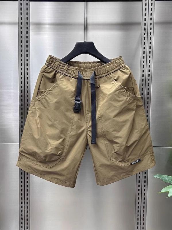 乐天商城 - メンズ 短パン 工装 夏用 直筒 ワイド レギュラー ビーチ スポーツ 速乾 メンズ 青少年 薄手 透気 ニルロン 中腰 黒 カーキ グリーン 橘 ブラウン メンズ 夏用 休闲 ビーチウェア スポーツウェア 日常使い カジュアル